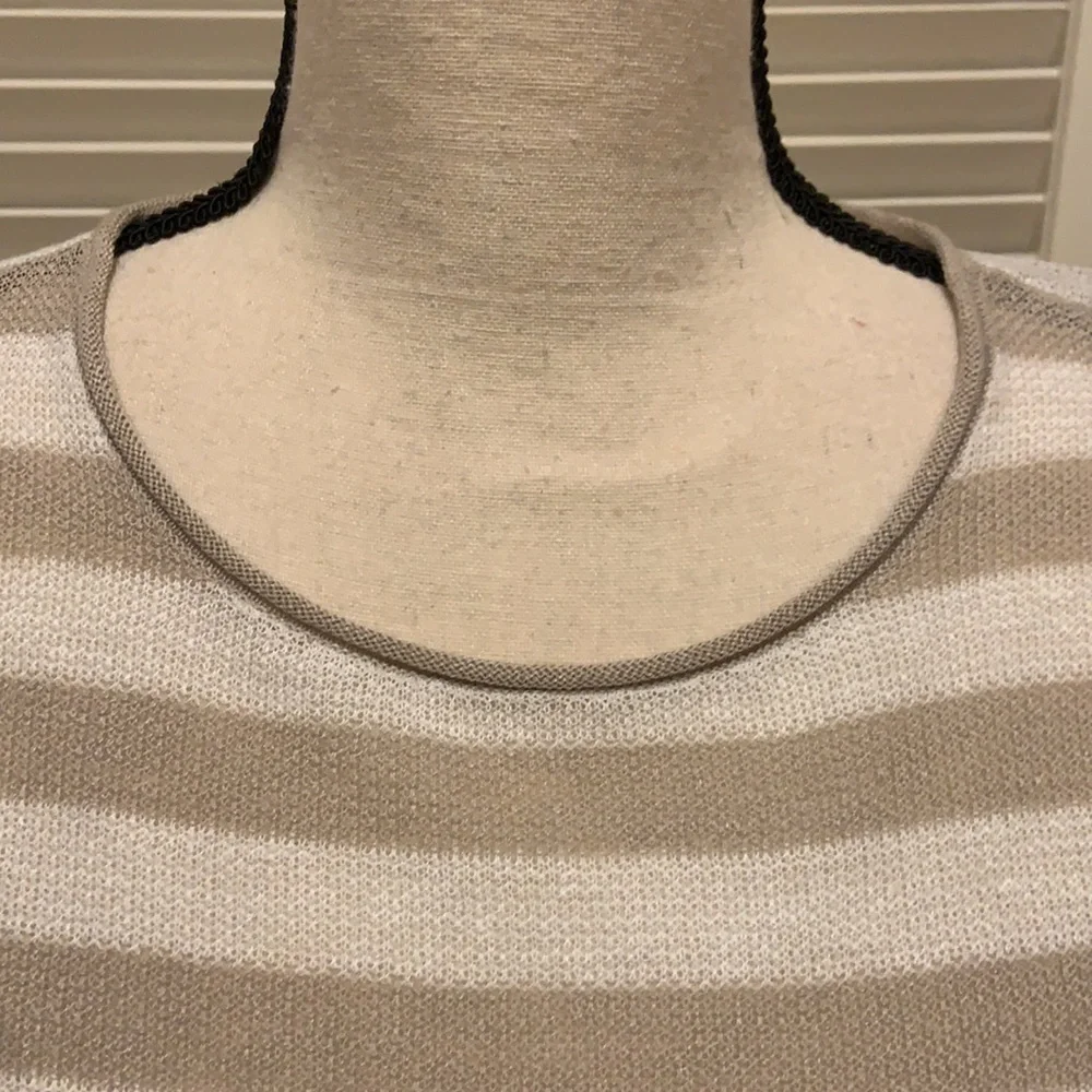 Eileen Fisher Crewneck Tunic in Natural & White